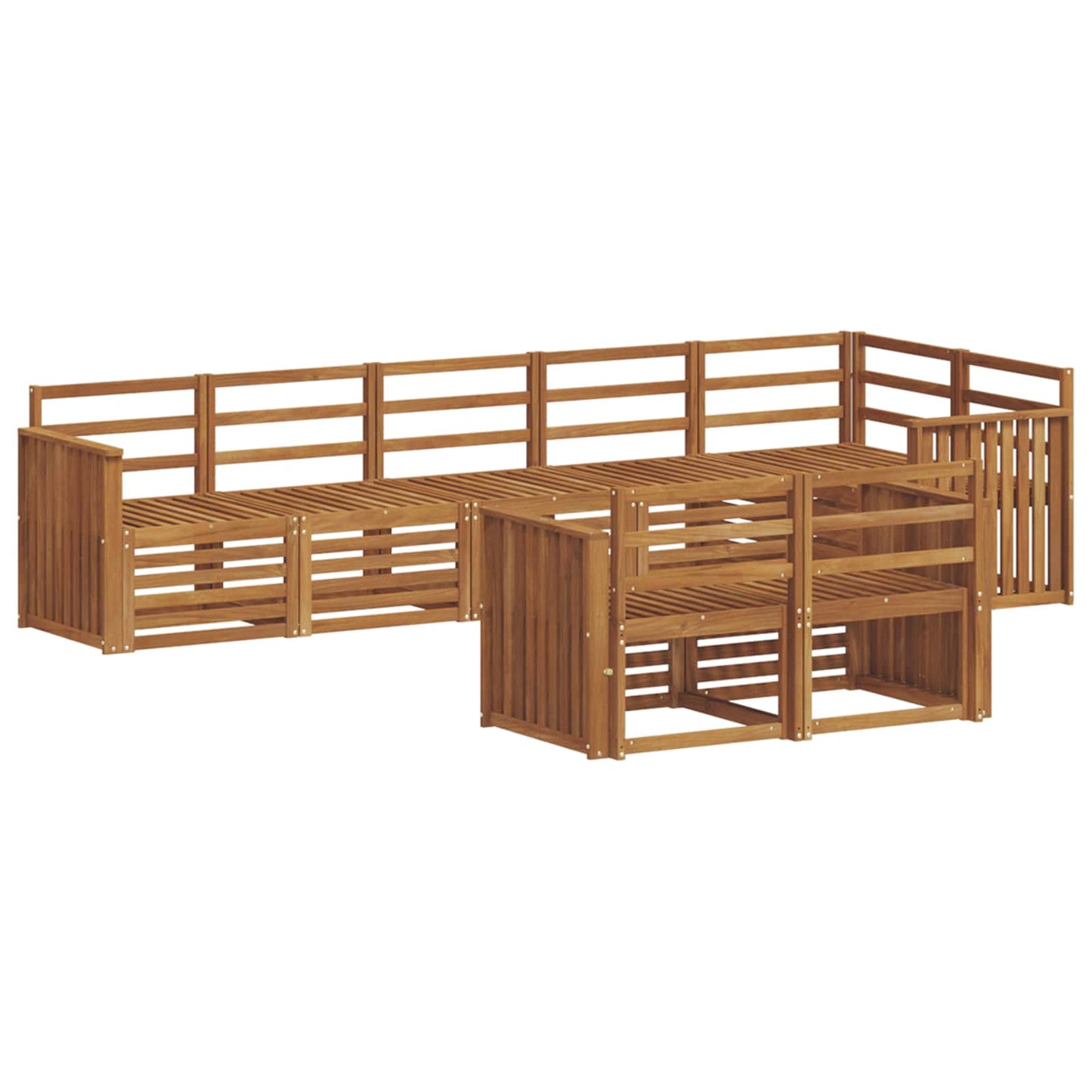 Set divani 8 pcs Naturale Legno di Acacia Massello