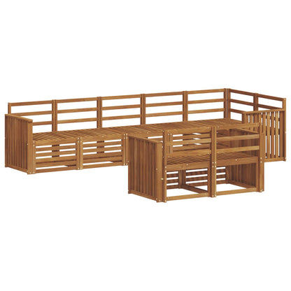 Set divani 8 pcs Naturale Legno di Acacia Massello