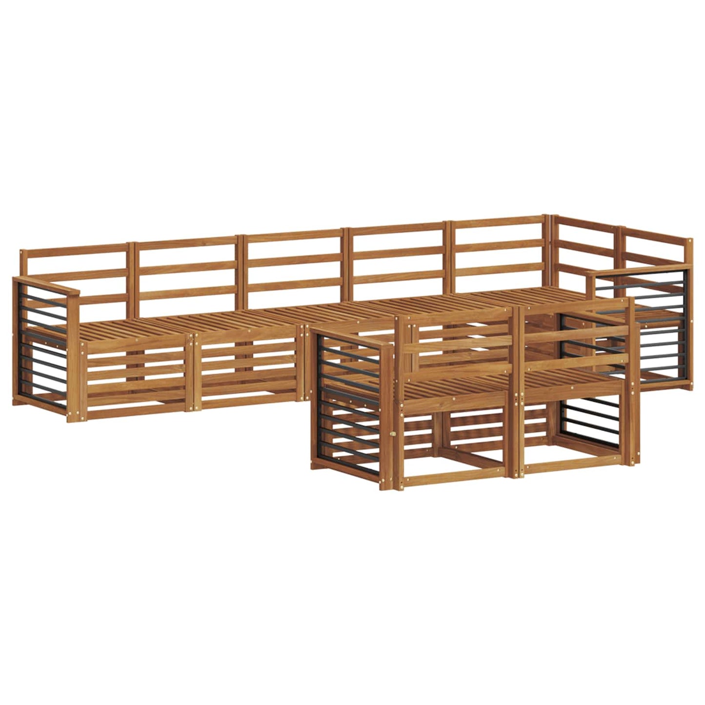 Set divani 8 pcs Naturale Legno di Acacia Massello | homemem39