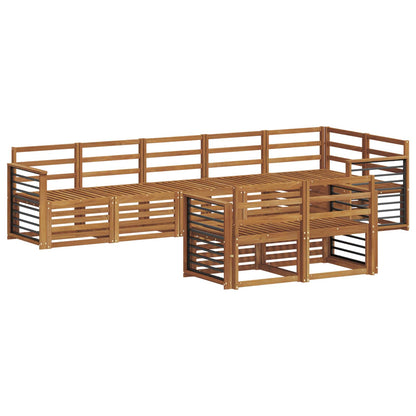 Set divani 8 pcs Naturale Legno di Acacia Massello | homemem39