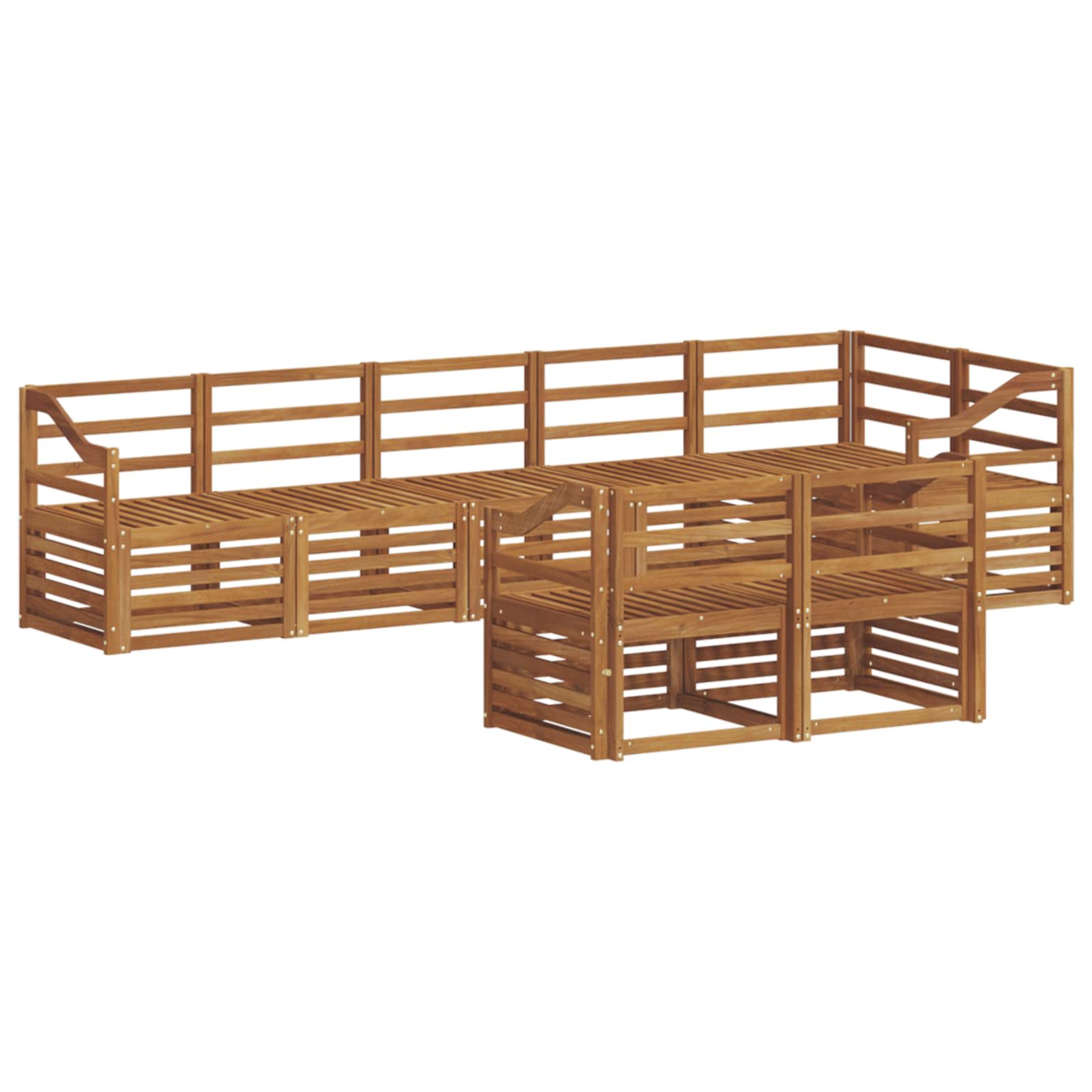 Set divani 8 pcs Naturale Legno di Acacia Massello | homemem39