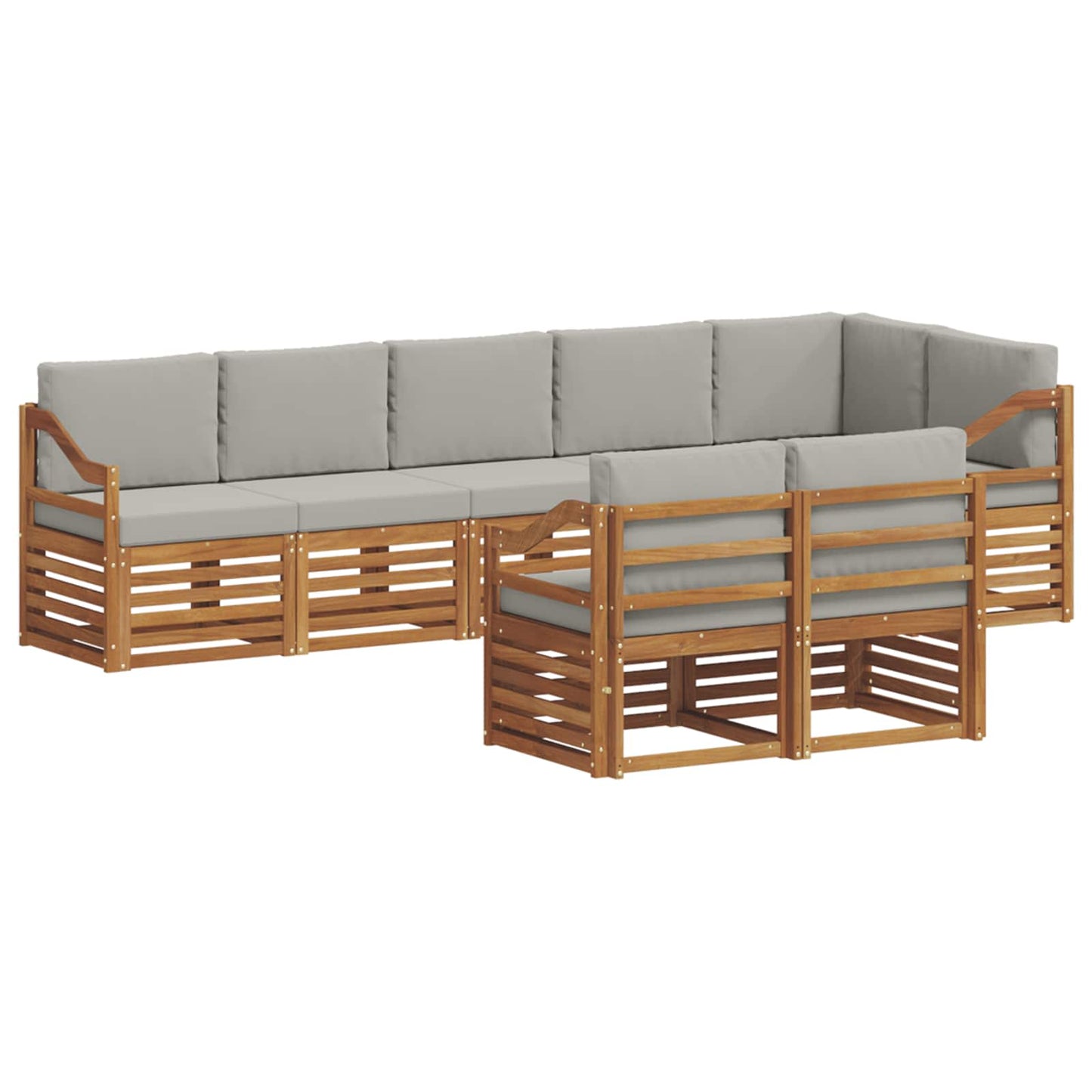 Set divani con cuscino 8 pcs Grigio Naturale e Chiaro | homemem39