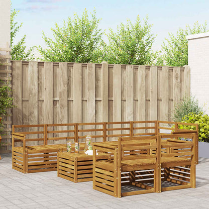 Set divani 9 pcs Naturale Legno di Acacia Massello