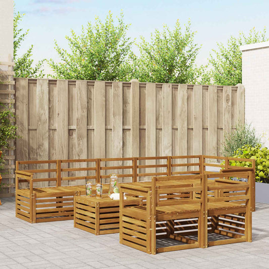 Set divani 9 pcs Naturale Legno di Acacia Massello