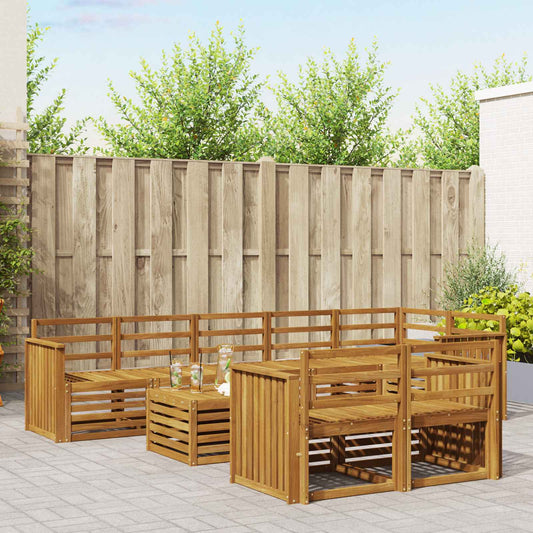 Set divani 9 pcs Naturale Legno di Acacia Massello
