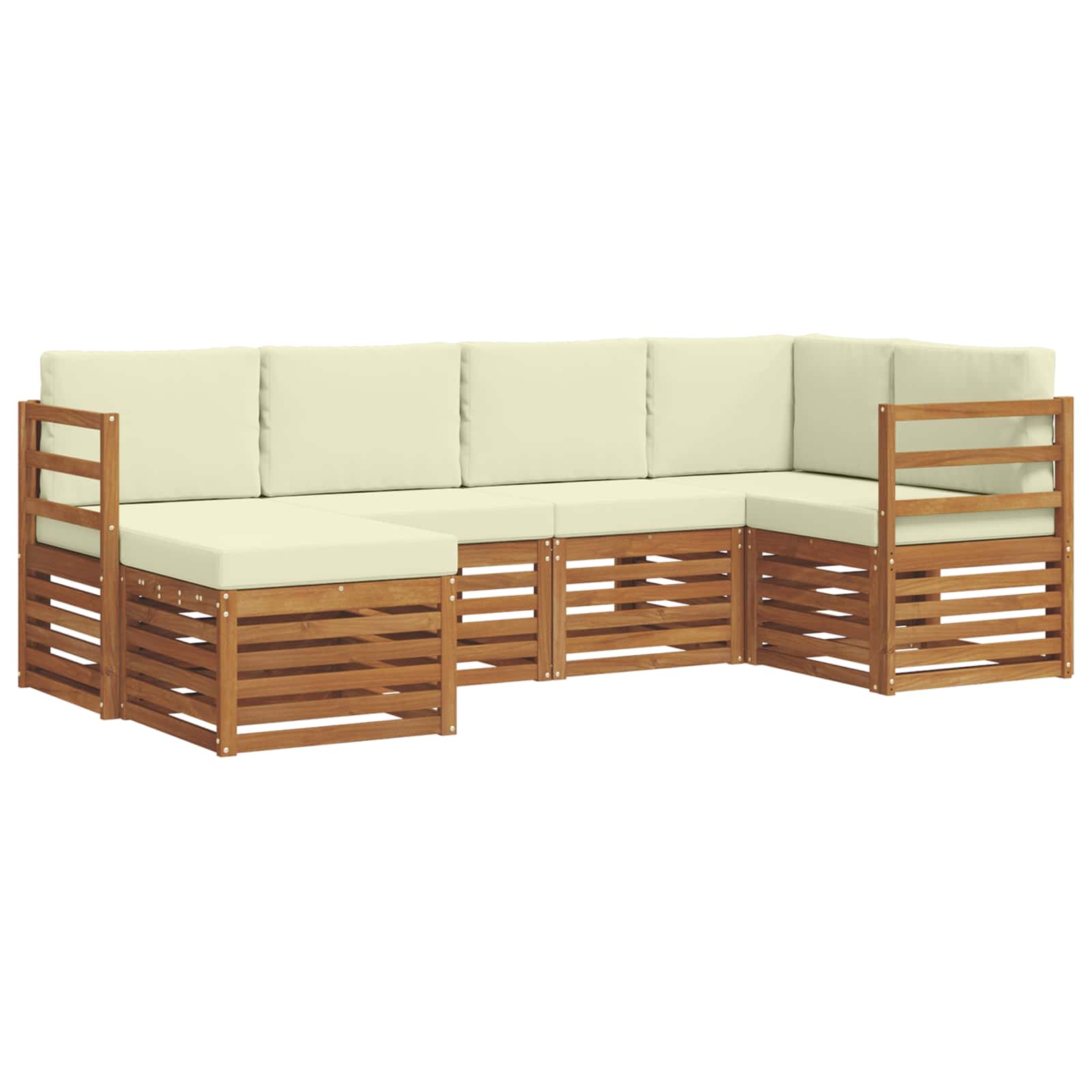 Set divano sezionale con cuscino 6 pcs Naturale e Crema | homemem39