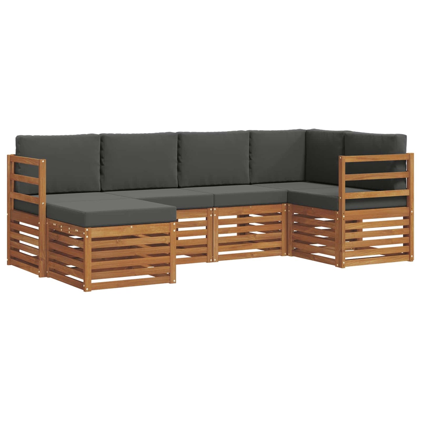 Set divano sezionale con cuscino 6 pcs Naturale e Antracite