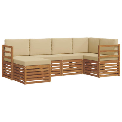 Set divano sezionale con cuscino 6 pcs Naturale e Beige