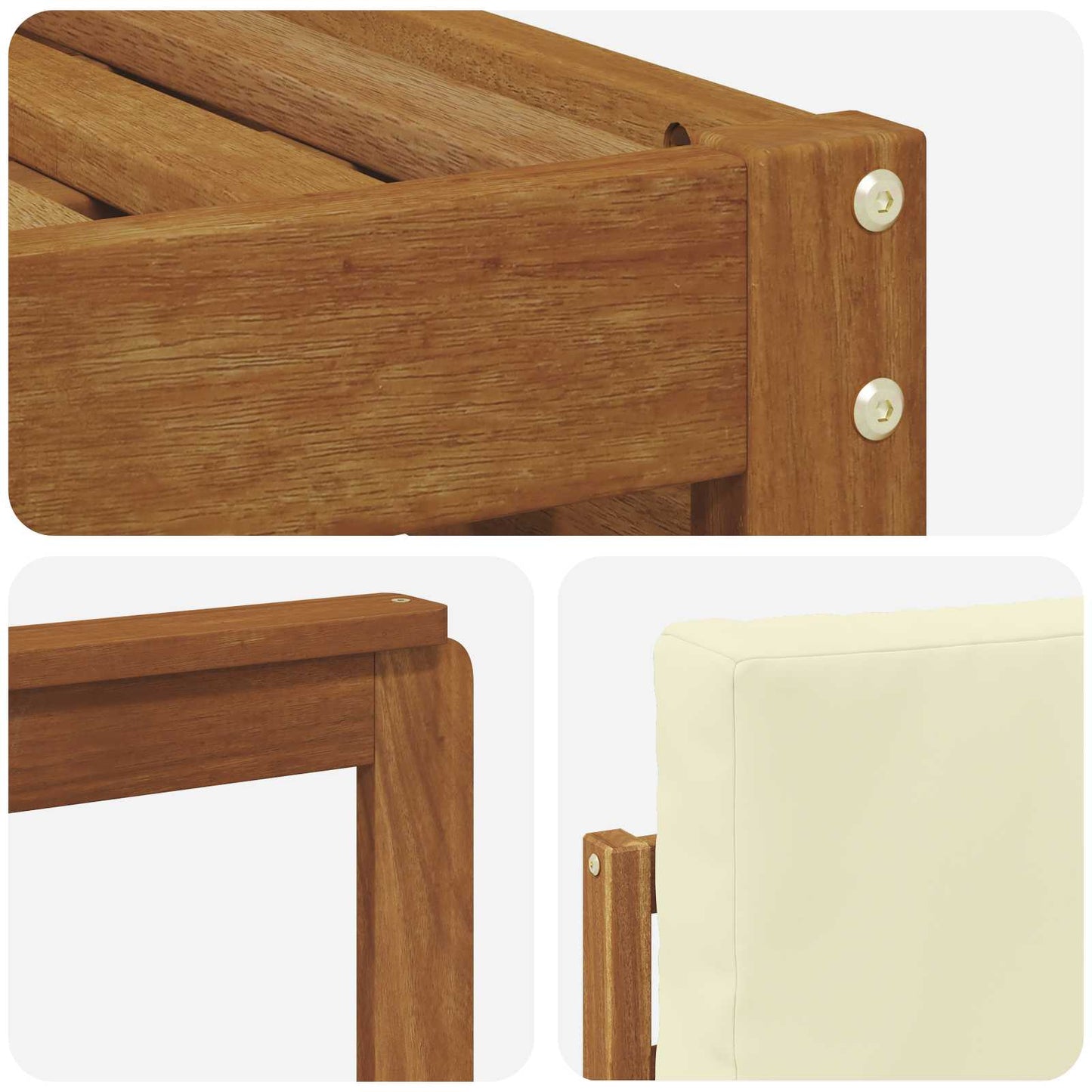 Set divano sezionale con cuscino 6 pcs Naturale e Crema | homemem39