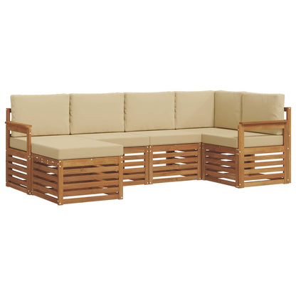 Set divano sezionale con cuscino 6 pcs Naturale e Beige