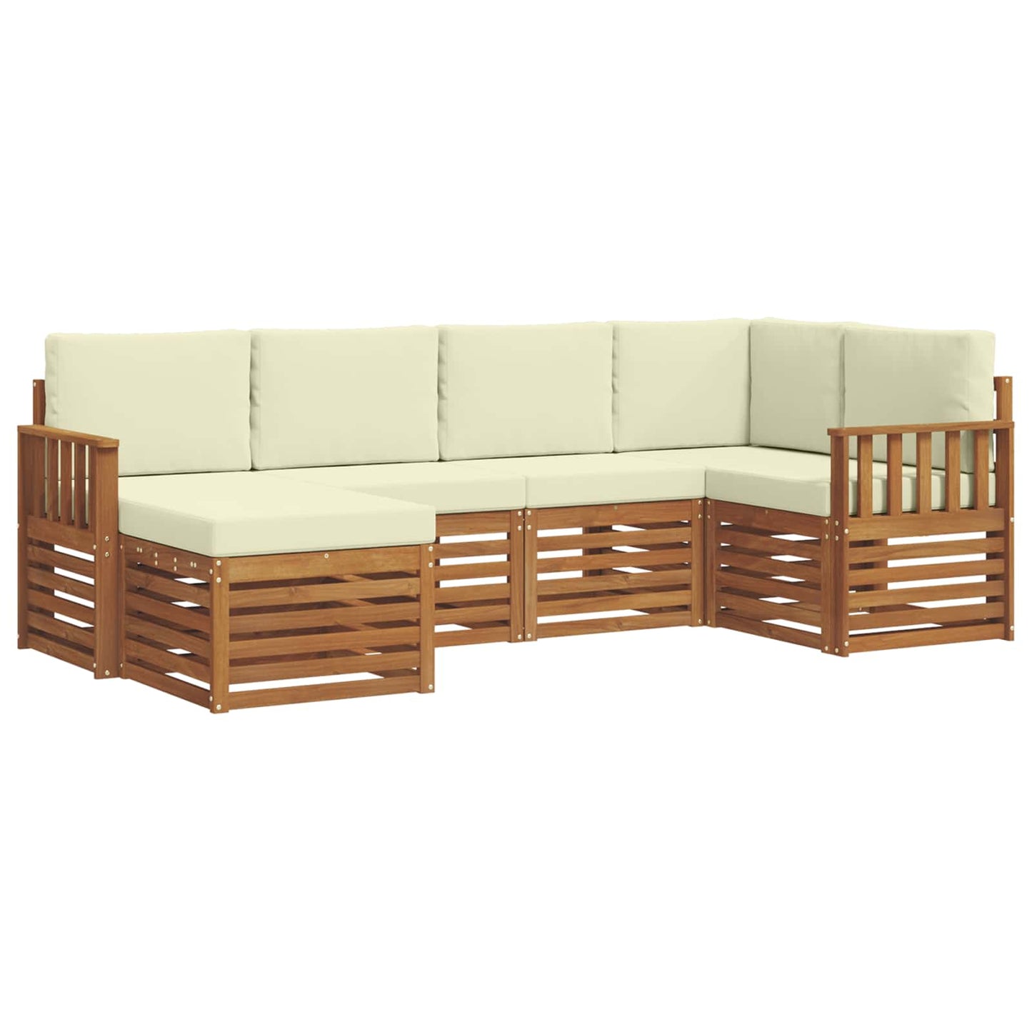 Set divano sezionale con cuscino 6 pcs Naturale e Crema