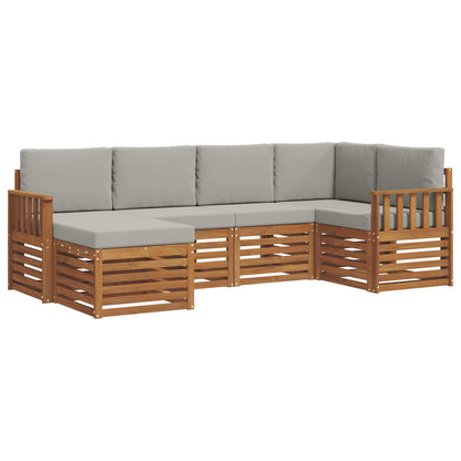 Set divano sezionale con cuscino 6 pcs Grigio Naturale e Chiaro