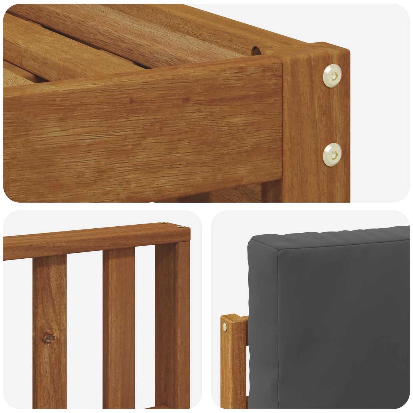 Set divano sezionale con cuscino 6 pcs Naturale e Antracite | homemem39