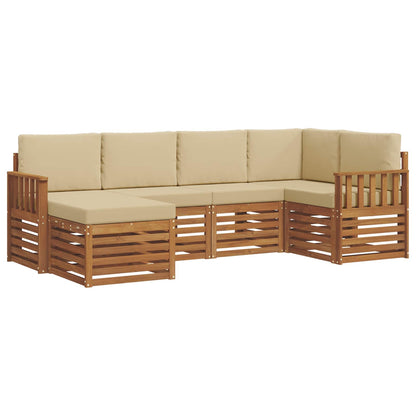 Set divano sezionale con cuscino 6 pcs Naturale e Beige