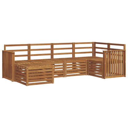 Set divano sezionale 6 pcs Naturale Legno di Acacia Massello