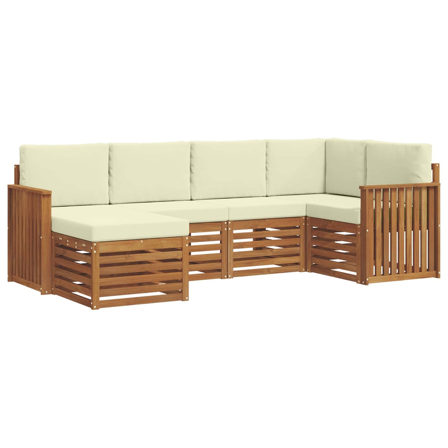 Set divano sezionale con cuscino 6 pcs Naturale e Crema | homemem39
