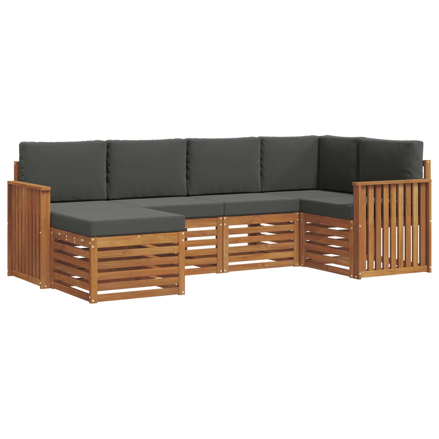 Set divano sezionale con cuscino 6 pcs Naturale e Antracite | homemem39