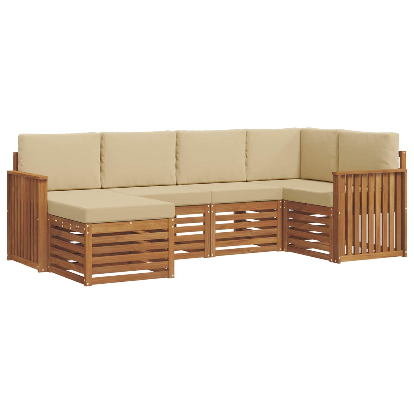 Set divano sezionale con cuscino 6 pcs Naturale e Beige