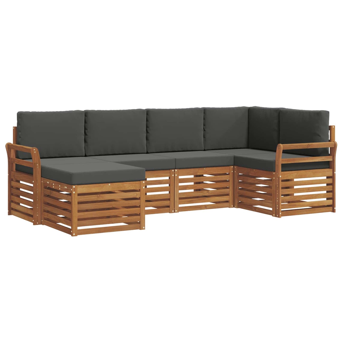 Set divano sezionale con cuscino 6 pcs Naturale e Antracite