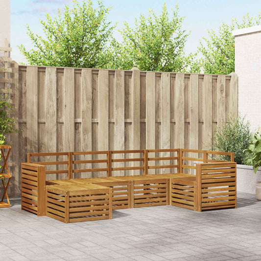 Set divano sezionale 6 pcs Naturale Legno di Acacia Massello