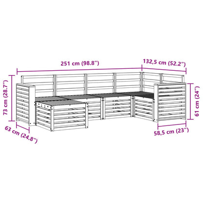 Set divano sezionale 6 pcs Naturale Legno di Acacia Massello | homemem39