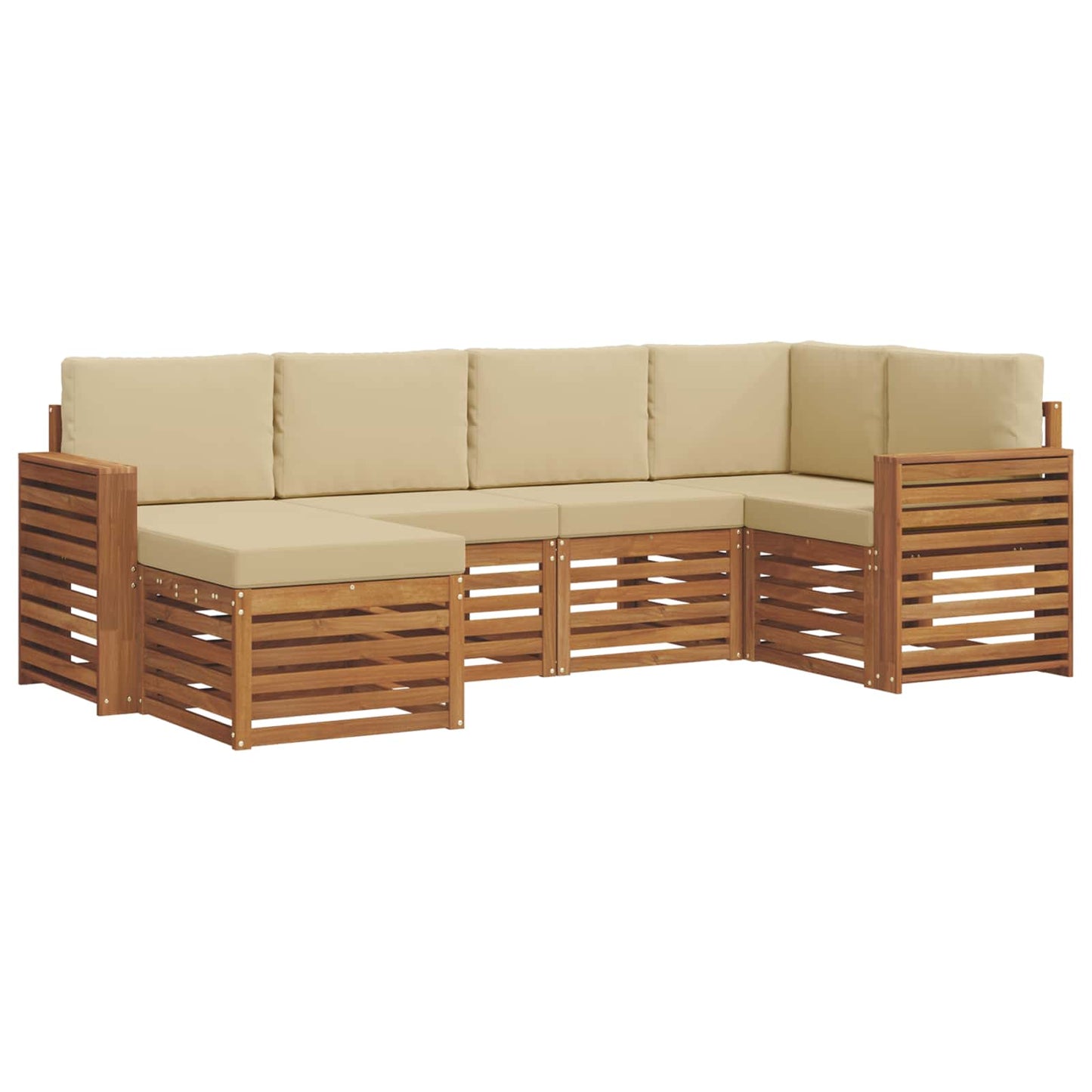 Set divano sezionale con cuscino 6 pcs Naturale e Beige