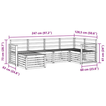 Set divani 6 pcs Naturale Legno di Acacia Massello | homemem39
