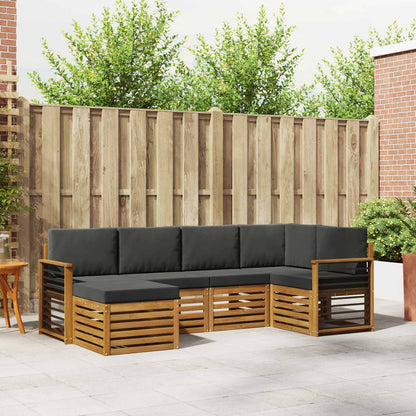 Set divano sezionale con cuscino 6 pcs Naturale e Antracite