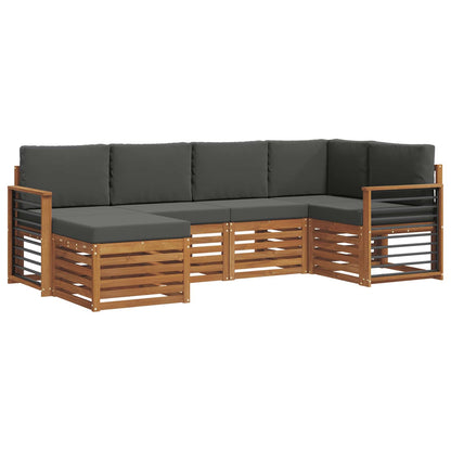 Set divano sezionale con cuscino 6 pcs Naturale e Antracite | homemem39