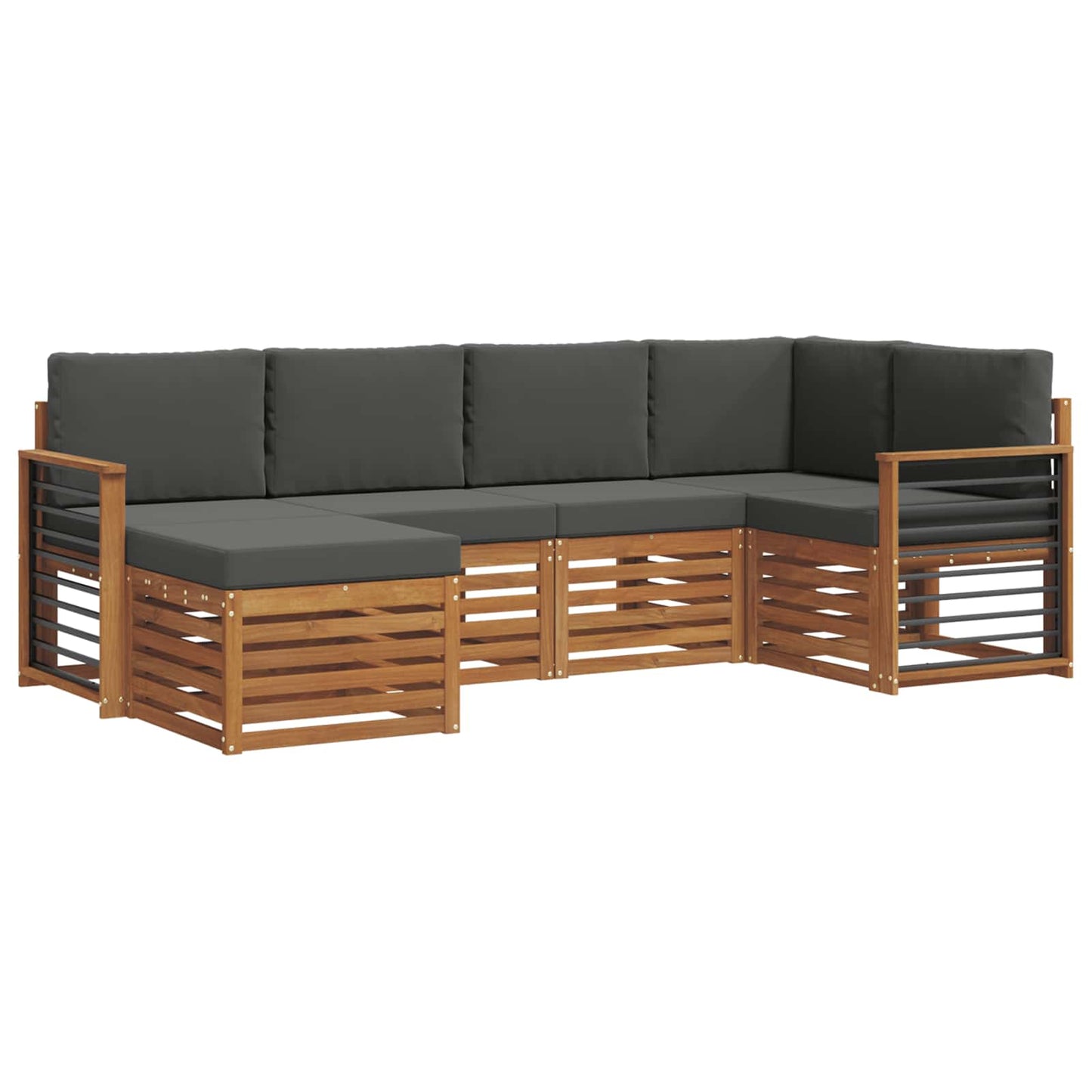 Set divano sezionale con cuscino 6 pcs Naturale e Antracite
