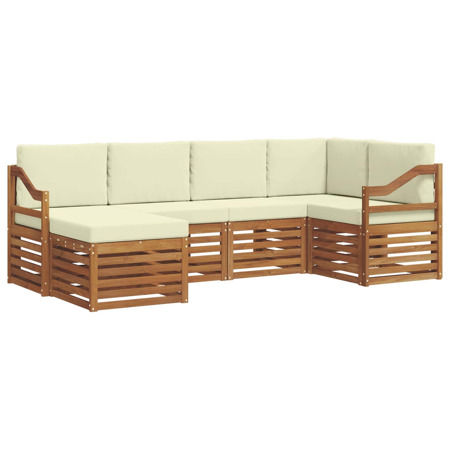 Set divano sezionale con cuscino 6 pcs Naturale e Crema | homemem39