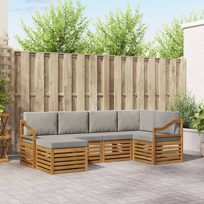 Set divano sezionale con cuscino 6 pcs Grigio Naturale e Chiaro