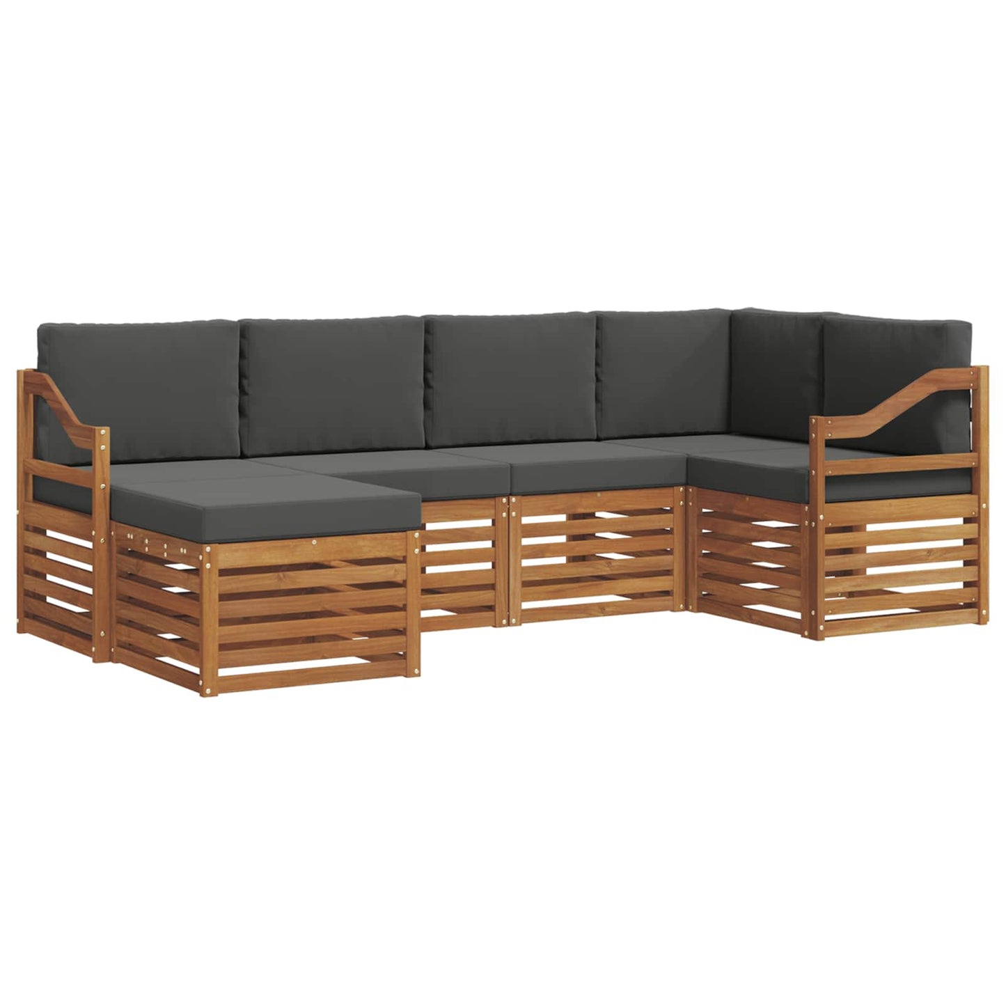 Set divano sezionale con cuscino 6 pcs Naturale e Antracite