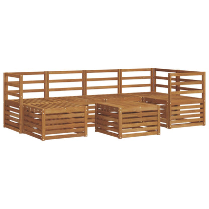 Set divano sezionale 7 pcs Naturale Legno di Acacia Massello