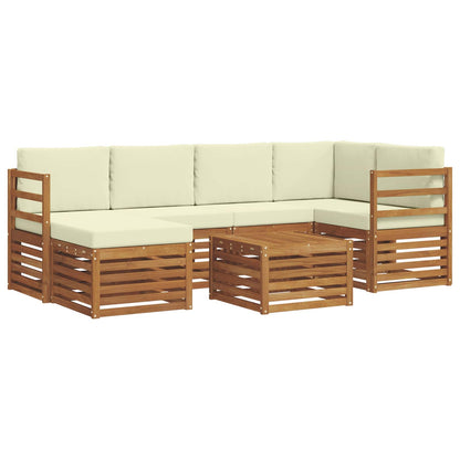 Set divano sezionale con cuscino 7 pcs Naturale e Crema
