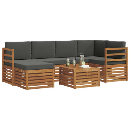 Set divano sezionale con cuscino 7 pcs Naturale e Antracite