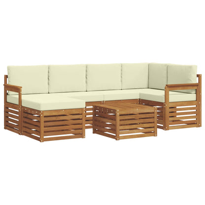 Set divano sezionale con cuscino 7 pcs Naturale e Crema | homemem39