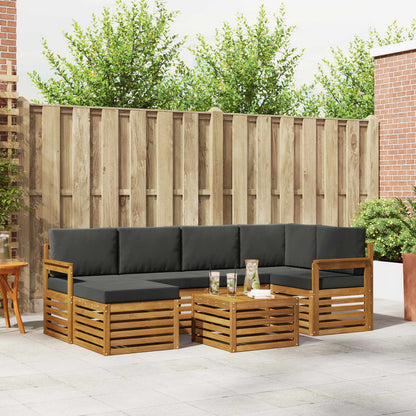 Set divano sezionale con cuscino 7 pcs Naturale e Antracite