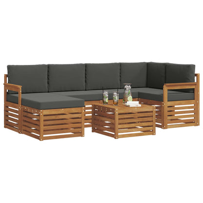 Set divano sezionale con cuscino 7 pcs Naturale e Antracite | homemem39