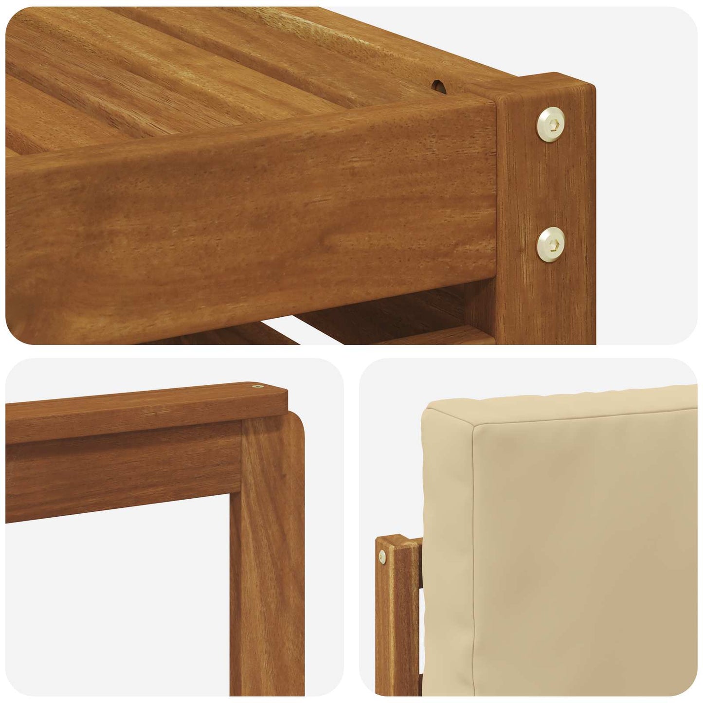 Set divano sezionale con cuscino 7 pcs Naturale e Beige | homemem39