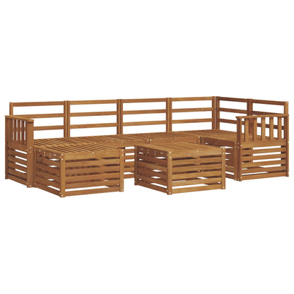 Set divano sezionale 7 pcs Naturale Legno di Acacia Massello | homemem39