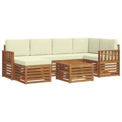 Set divano sezionale con cuscino 7 pcs Naturale e Crema