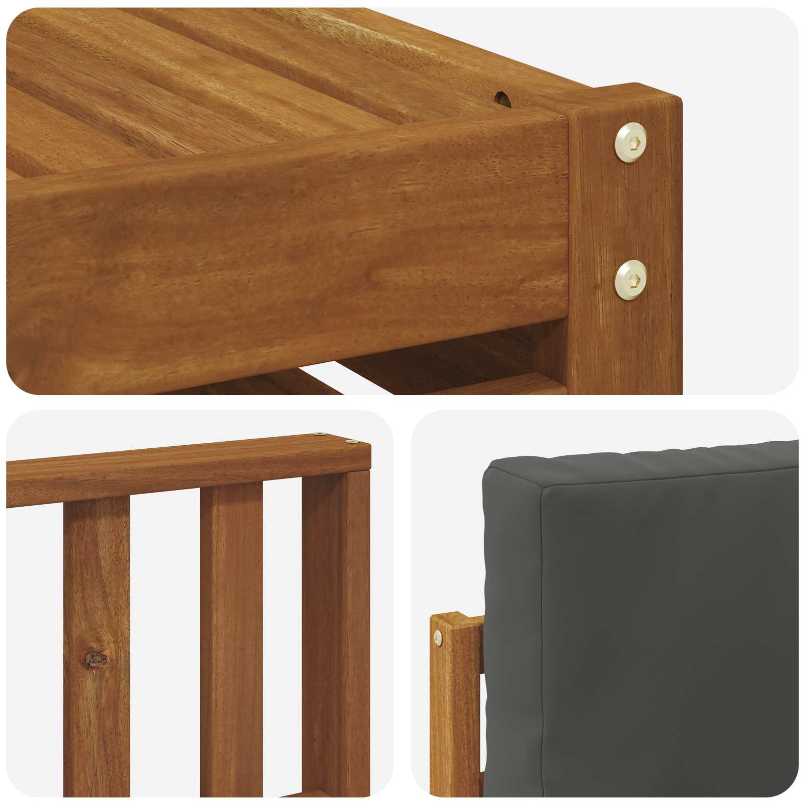 Set divano sezionale con cuscino 7 pcs Naturale e Antracite | homemem39
