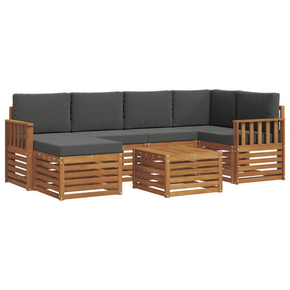 Set divano sezionale con cuscino 7 pcs Naturale e Antracite | homemem39