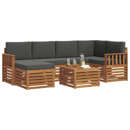 Set divano sezionale con cuscino 7 pcs Naturale e Antracite