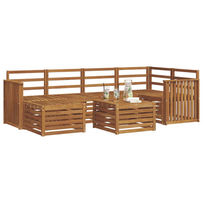 Set divano sezionale 7 pcs Naturale Legno di Acacia Massello | homemem39