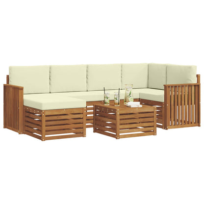 Set divano sezionale con cuscino 7 pcs Naturale e Crema