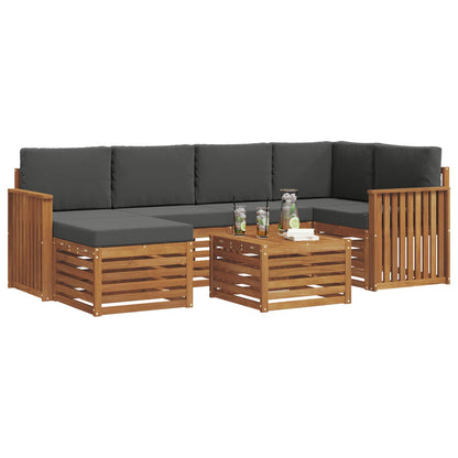 Set divano sezionale con cuscino 7 pcs Naturale e Antracite