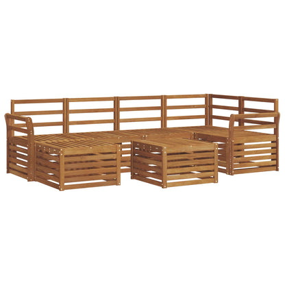 Set divano sezionale 7 pcs Naturale Legno di Acacia Massello | homemem39