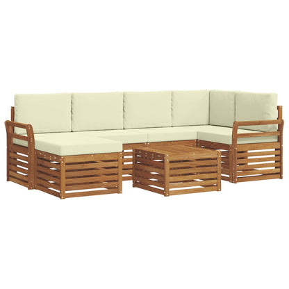Set divano sezionale con cuscino 7 pcs Naturale e Crema | homemem39